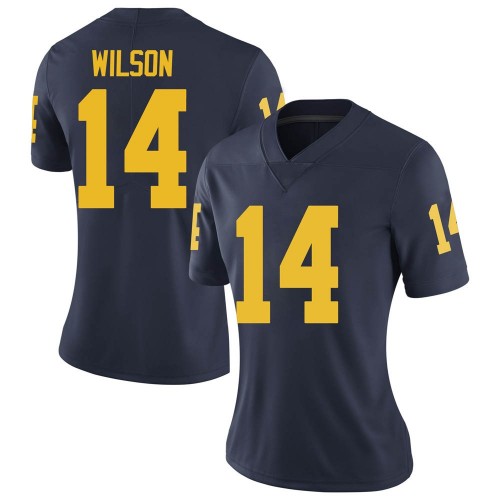 Roman Wilson Michigan Wolverines Women's NCAA #14 Navy Limited Brand Jordan College Stitched Football Jersey YNF7154TA